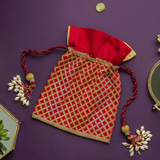 ZOIYA GOLD AND SILVER CHECKS POTLI