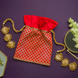 ZOIYA GOLD AND SILVER CHECKS POTLI