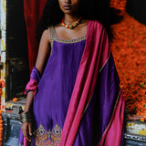 DAHLIA KURTA SHARARA DUPATTA SET - PURPLE