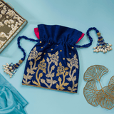 ALAIA GOLD AND SILVER FLORAL POTLI