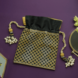 ZOIYA GOLD AND SILVER CHECKS POTLI