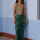 RAJVI BIB BUSTIER AND SKIRT SET