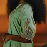 SEMAL KURTA SHARARA DUPATTA SET - MINT GREEN