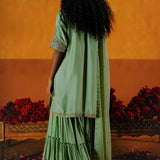 SEMAL KURTA SHARARA DUPATTA SET - MINT GREEN