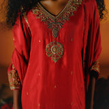 SEMAL KURTA SHARARA DUPATTA SET - RED